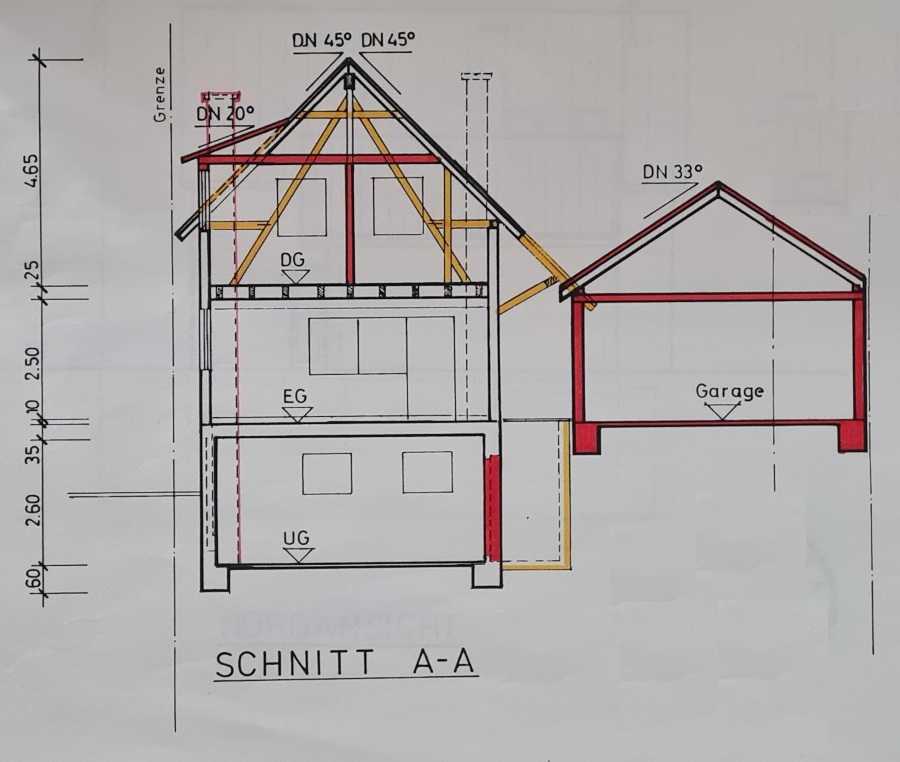Grundriss3 - junges Haus - Schnitt